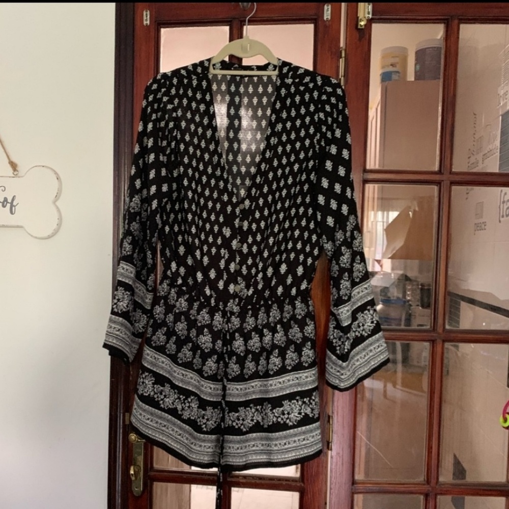 Black and white romper